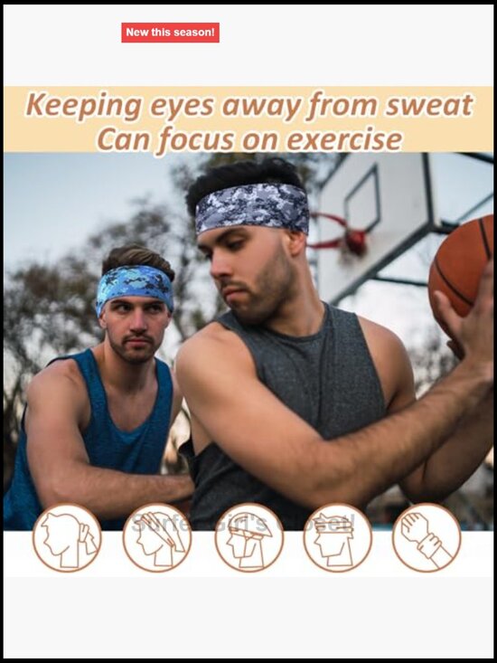 24 Pack Non Slip Moisture Wicking Sports Headbands for Running Hiking Yoga main image 7